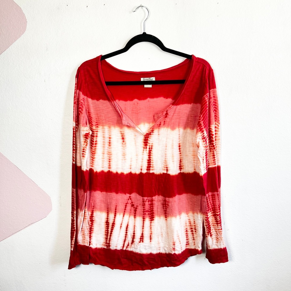 Lucky Brand‎ Peasant Top Bohemian Boho Western Hippie Orange Large